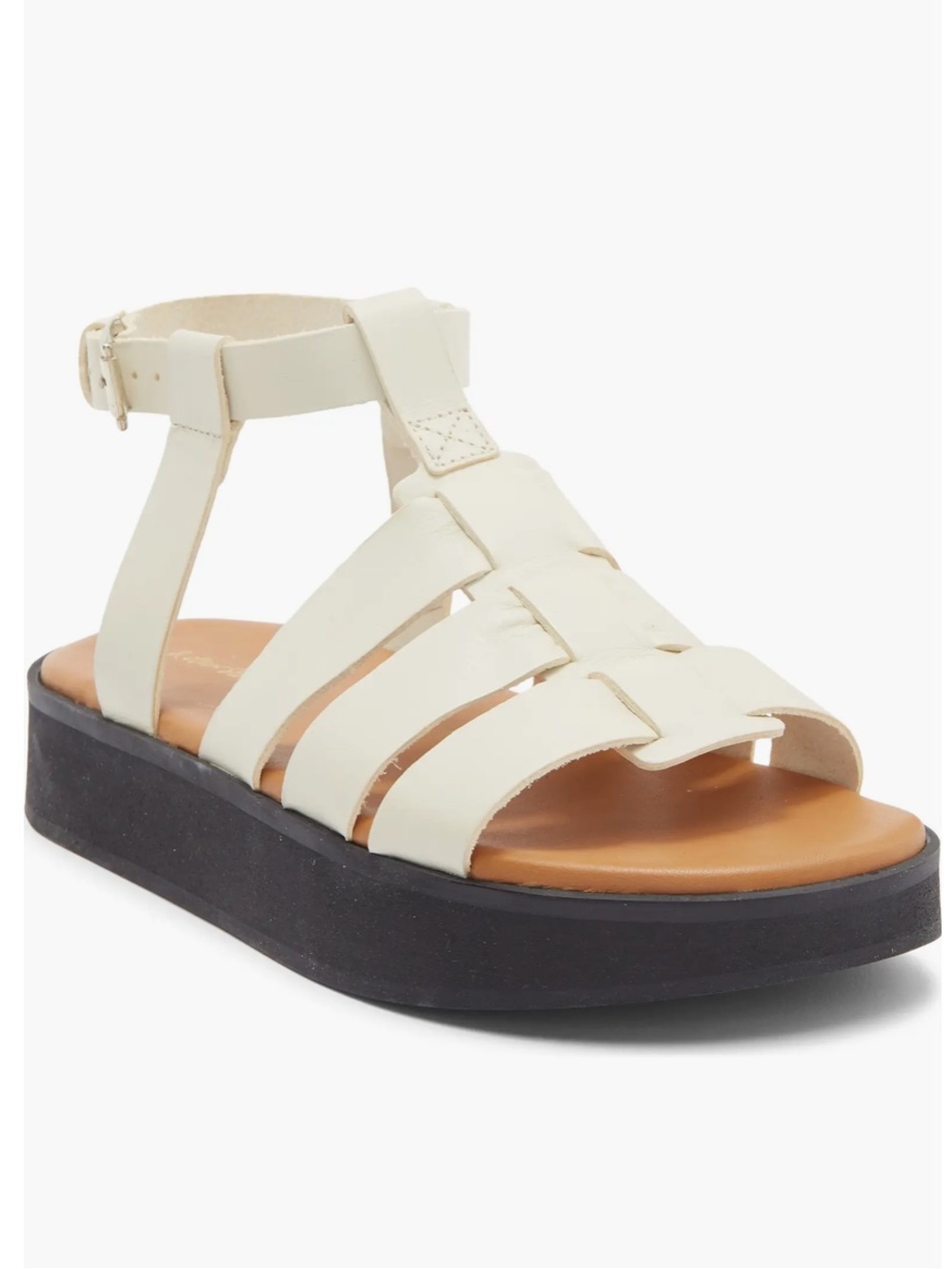 & Other Stories Ankle Strap Flatform Sandal caged white leather size 6 new